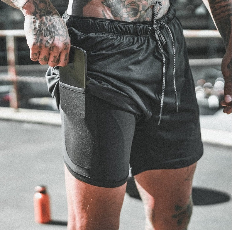 Pocket Compression Summer Men Gym Shorts