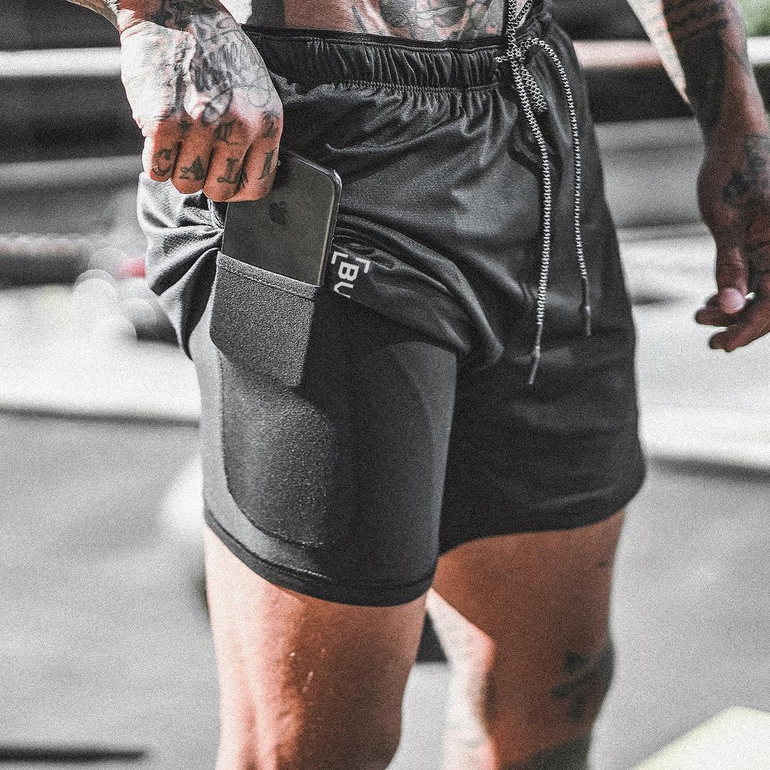 Pocket Compression Summer Men Gym Shorts