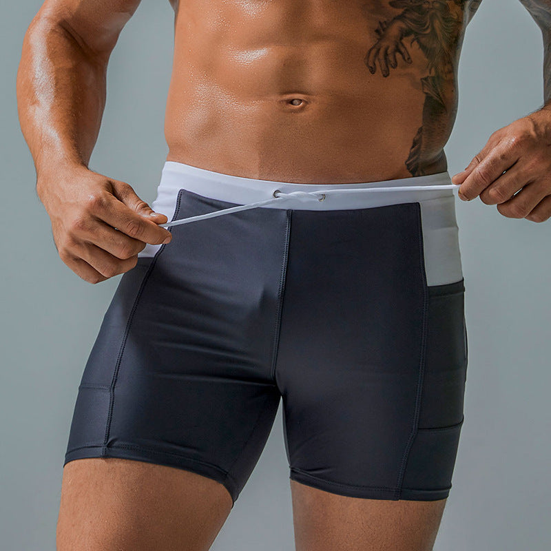 Professional Swimming Trunks With Side Pockets Gym Shorts