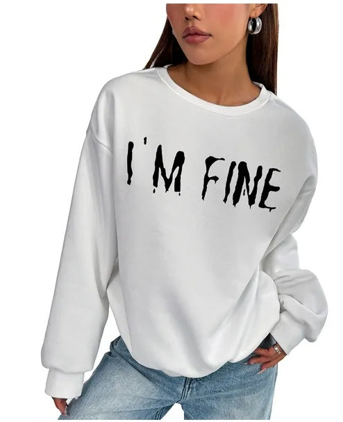 Women Basic Casual Pullover Spring Autumn Long Sleeve Fine Printed Round Neck Shirts