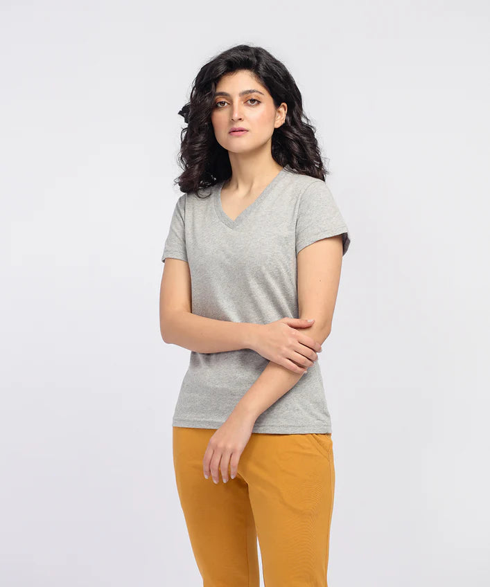 Women's Basic V-Neck Tee T Shirts