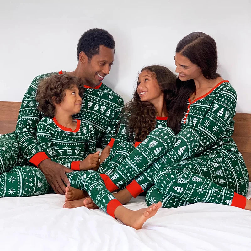 2024 Christmas Family Matching Pajamas Mother Daughter Father Son Family Look Outfit Baby Girl Rompers Sleepwear Pyjamas