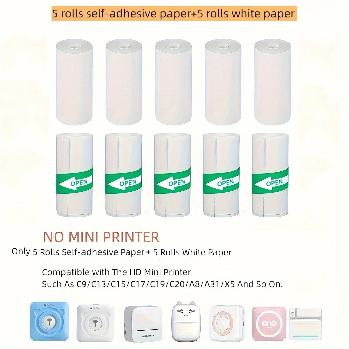 Thermal Paper MINI Printing Self-adhesive Label Sticker For Mini Printers Pose Machine Kid Camera Stickers 57mm Width Rolls