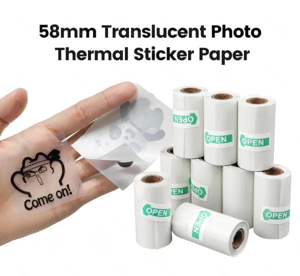 Thermal Paper MINI Printing Self-adhesive Label Sticker For Mini Printers Pose Machine Kid Camera Stickers 57mm Width Rolls