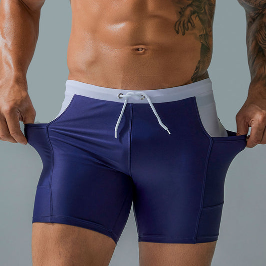 Professional Swimming Trunks With Side Pockets Gym Shorts