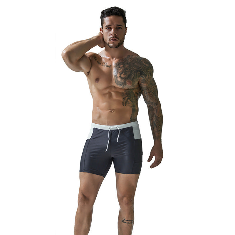 Professional Swimming Trunks With Side Pockets Gym Shorts