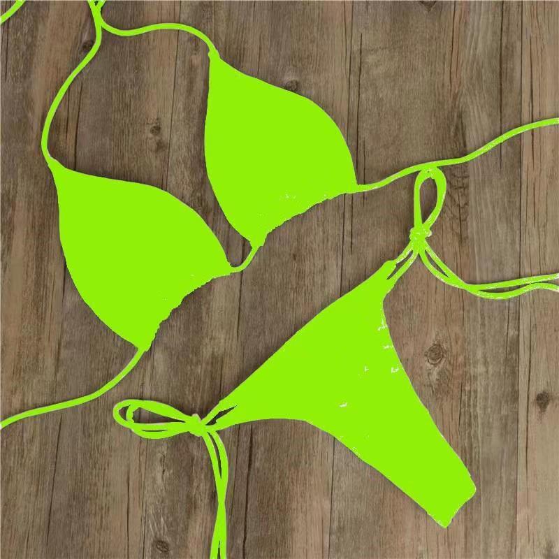 Halter Neck Tie Bikini Ladies Split Tie Swimsuit