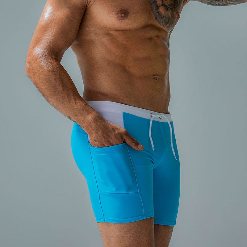 Professional Swimming Trunks With Side Pockets Gym Shorts